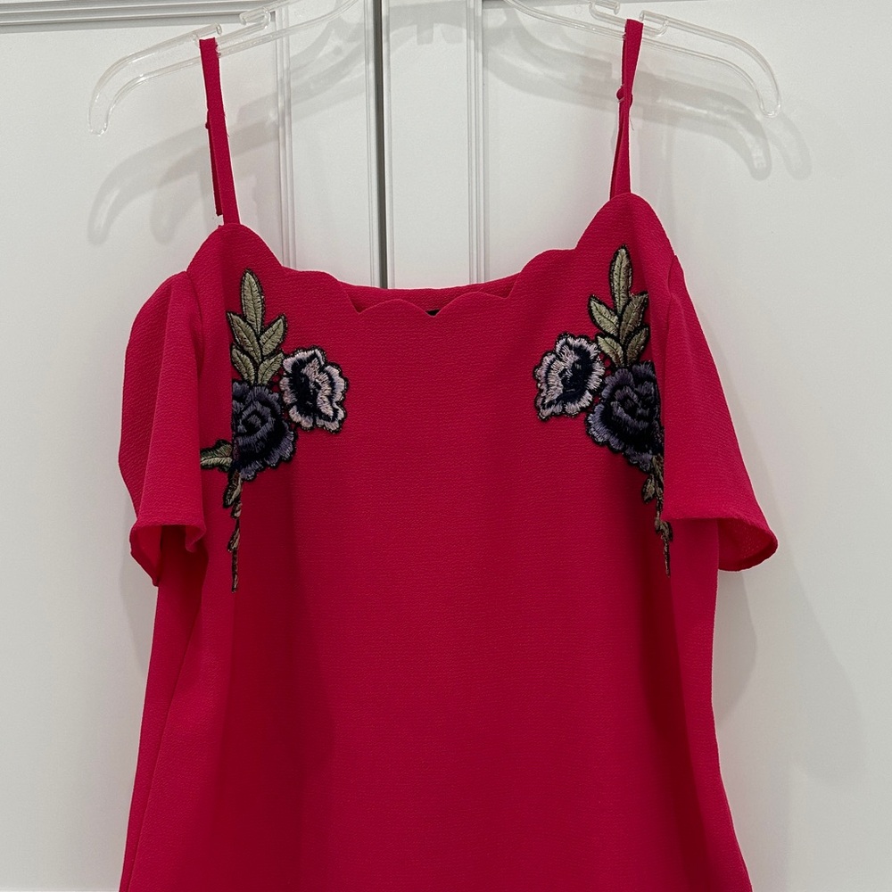 BCX Pink Floral Embroidered Camisole